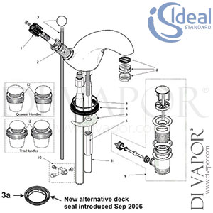 Ideal Standard Waterways CD Basin Filler Tap Spare Parts - IDL DV 318